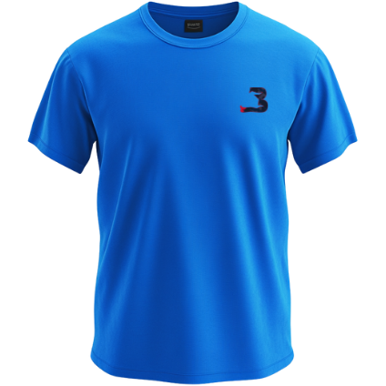 Bullrun Athletics™ T-Shirt aus 100% Bio Baumwolle mit gesticktem Logo, Premium Qualität - Blau