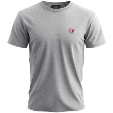 Outperform. T-Shirt aus 100% Bio Baumwolle mit gesticktem Logo, Premium Qualität - Grey Melange